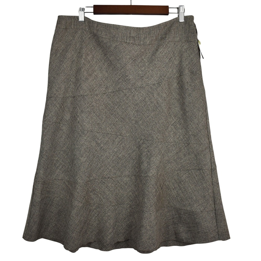 NWT A-line Midi Skirt Women's 14 L Sandstone Beige Fall Librarian Light Academia